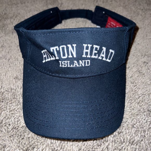 BJR Classic Navy Blue Hilton Head Travel Golf Sun Sports Adjustable Visor Hat - Picture 1 of 6